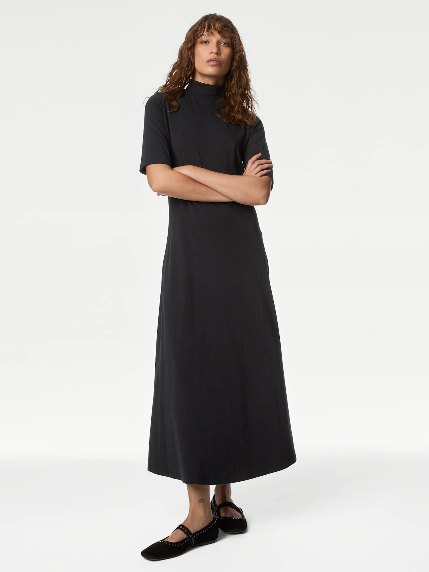 Marks & Spencer Robe Midaxi Coupe Droite en Coton