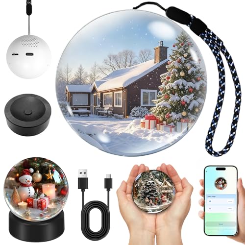 Pipihome Memory Sphere Weihnachtskugel Personalisiert 3D Memory Orb Video Kugel 2.7 Inch Erinnerungskugel Crystal Video Sphere Player Weihnachts Geschenke für Frauen Männer Familie Freunde
