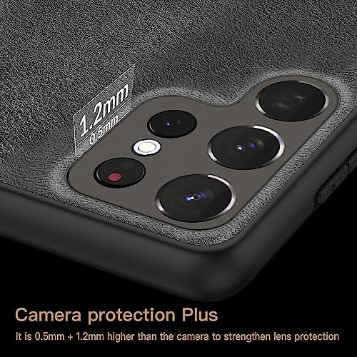 Image of Kapa Tux Back Case for Samsung Galaxy S23 Ultra | Slim Leather Shockproof Camera Protection Back Cover (Black)