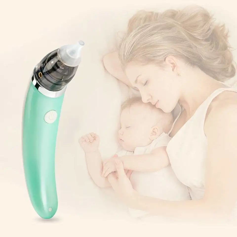 Aspirador Nasal Para Bebês, Sugador De Nariz Elétrico Para Recém-nascidos E Crianças Pequenas, Limpar Congestão Nasal Para Recém-nascidos, Bebês., Carregamento USB, 5 Níveis De Sucção. (verde)