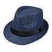 JOYKK Bambini Cappello di Paglia Summer Beach Jazz Panama Trilby Cappello Fedora Gangster cap Outdoor Cappelli Traspiranti Ragazzi Ragazze Sunhat - H # Navy