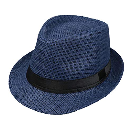 JOYKK Enfants Chapeau De Paille Summer Beach Jazz Panama Trilby Fedora Chapeau Gangster Cap en...