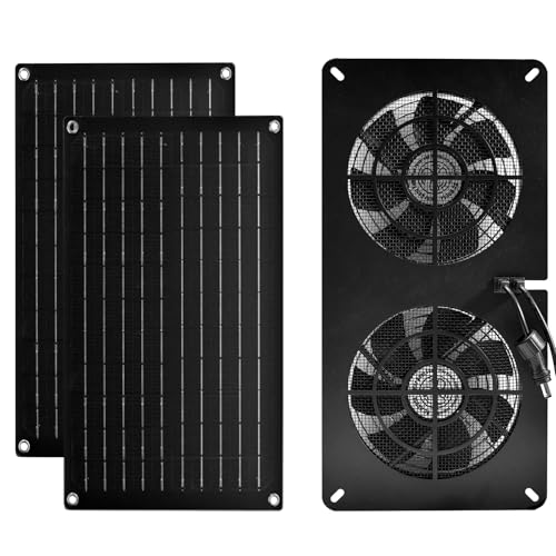 DC HOUSE 20W Solar Powered Exhaust Fan for Chicken...
