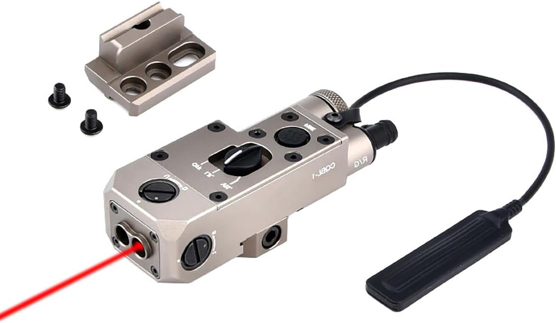 CBQL-1 Metal Box Laser Sights，with IR Laser + Red/Green/Blue Laser Sight，with Pressure Switch & M300/M600 Series Tactical Scout Flashlight Base Mount，for Picatinny 20mm Rail Mounting