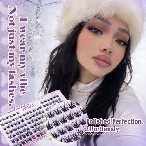 Image of Natural Lash Clusters Wispy 8-12MM Short Eyelash Clusters CC Curl 120Pcs | Wispy Cluster Eyelash Extensions Thin Band Individual Cluster Lashes DIY Lash Extensions for Soft Glam Makeup Look Daily Wear