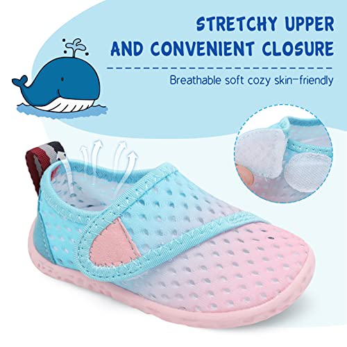 Image of LeIsfIt Toddler Water Shoes Boys Girls Barefoot Aqua Socks Kids Breathable Quick-Dry Swim Shoes for Beach Pool Surf