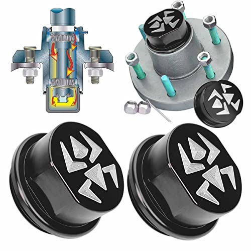 Canitu 2Pcs Trailer Hub Replacement Cap Axle Dust Grease Hubs Cap with