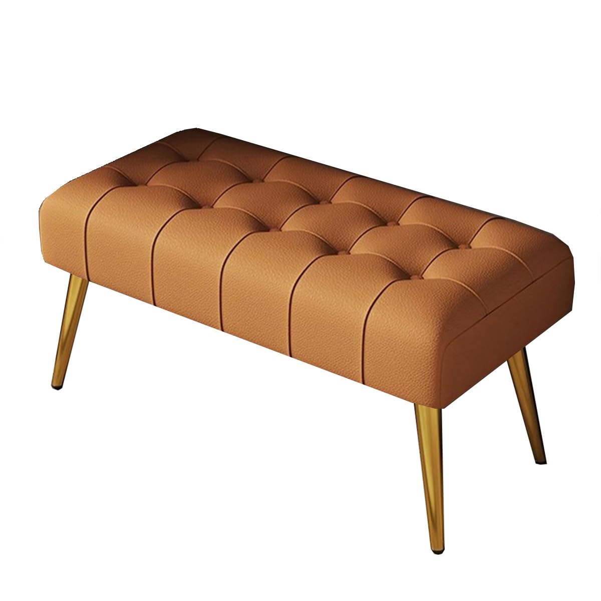 Banc rembourré haut de gamme et repose-pieds en cuir de 60 cm de long