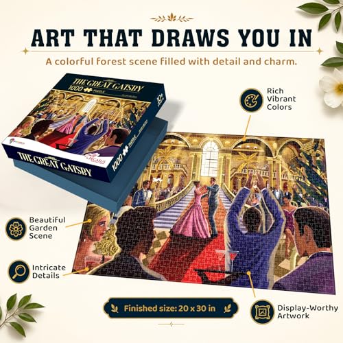 Image of 1000 Piece Puzzle | Puzzles for Adults & Kids | Stress Relief Puzzle Games for Focus and Memory, Gifts for Teenagers (The Great Gatsby)