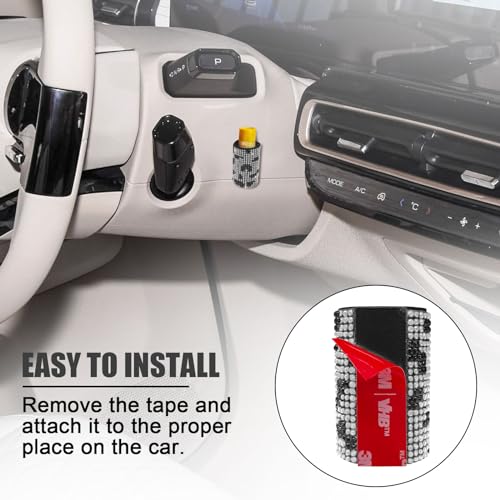 Image of Upright Car Chapstick Holder, Bling Insulating Lip Balm Holder,Rhinestone Car Accessories for Women Interior ,Suitable for Most Vehicles. (Cow)