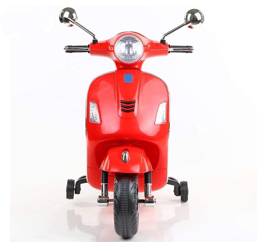 Image of Electric Ride-On Scooter for Kids Ages 2 to 4, Powered by 12V Rechargeable Battery with Foot Accelerator-Red