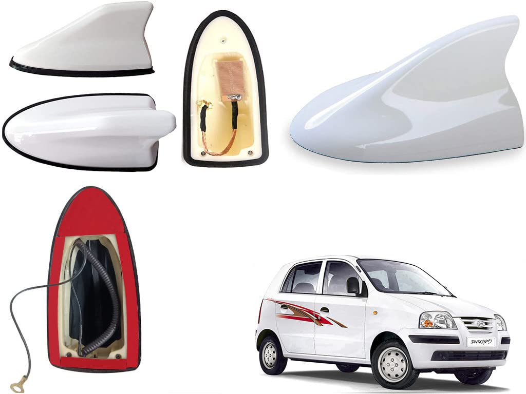 Auto Beast Shark Fin Roof top Signal Receiver Antenna for Santro 2018 | White Color Car Antenna_1Pcs