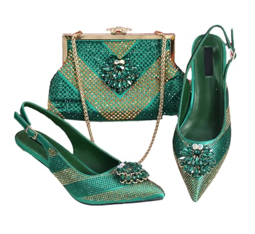 Chaussures et sac pour femme à strass escarpins bout pointu mariage
