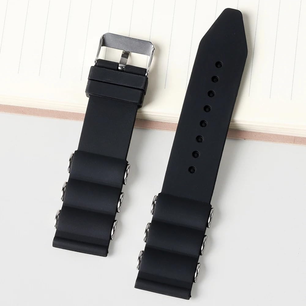 22 mm 24 mm 26 mm Black Sport Silikon Silikonowy pasek do zegarków do smartwatch mężczyzn gumowa bransoletka zegarkowa