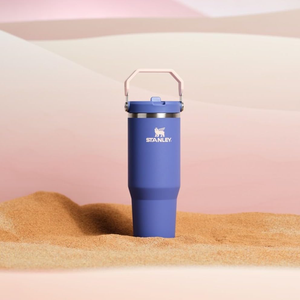 Miniatura 4 de Stanley IceFlow 2.0 - Vaso con pajilla abatible con asa, 30 onzas, tapa giratoria y popote abatible, botella de agua resistente a fugas, acero
