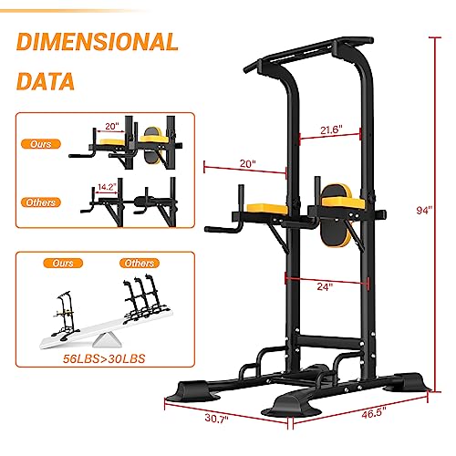 Ainfox Power Tower, Pull Up Bar Tower Dip Stands For Home Gym Strength Training Workout Equipment #TOP1