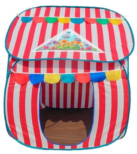 Image of Homecute Foldable Pop Up Hut Type Kids Toys Play Tent House for Boys and Girls (Medium Size Red-White)