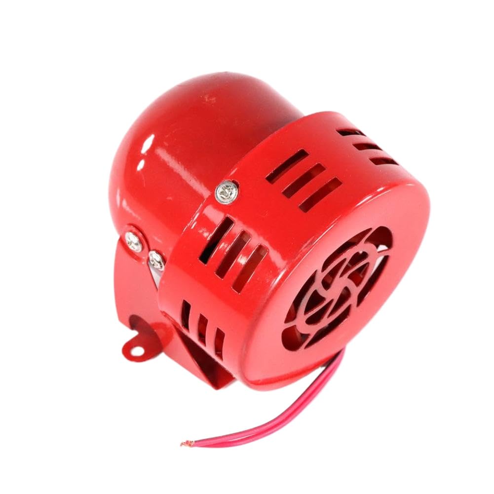 12V 300dB Rote kompakte motorbetriebene Lufthornsirene für Auto, Boot, Wohnmobil und ORV