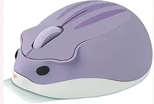 Wireless Mouse Cute Hamster Shape Less Noice Portable Mobile Optical 1200DPI USB Mice Cordless Mouse for PC Laptop Computer Notebook MacBook Kids Girl Boy Men Women Adults School Office Gift (Purple)