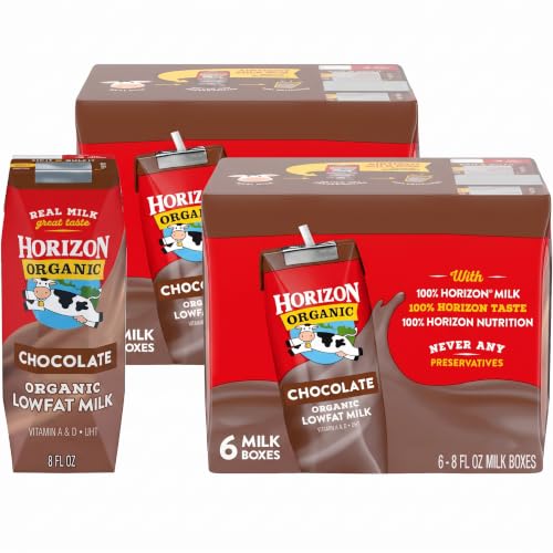 Horizon Organic Shelf Stable 1% Lowfat Chocolate Milk Boxes, 6ct (Pack of 2)