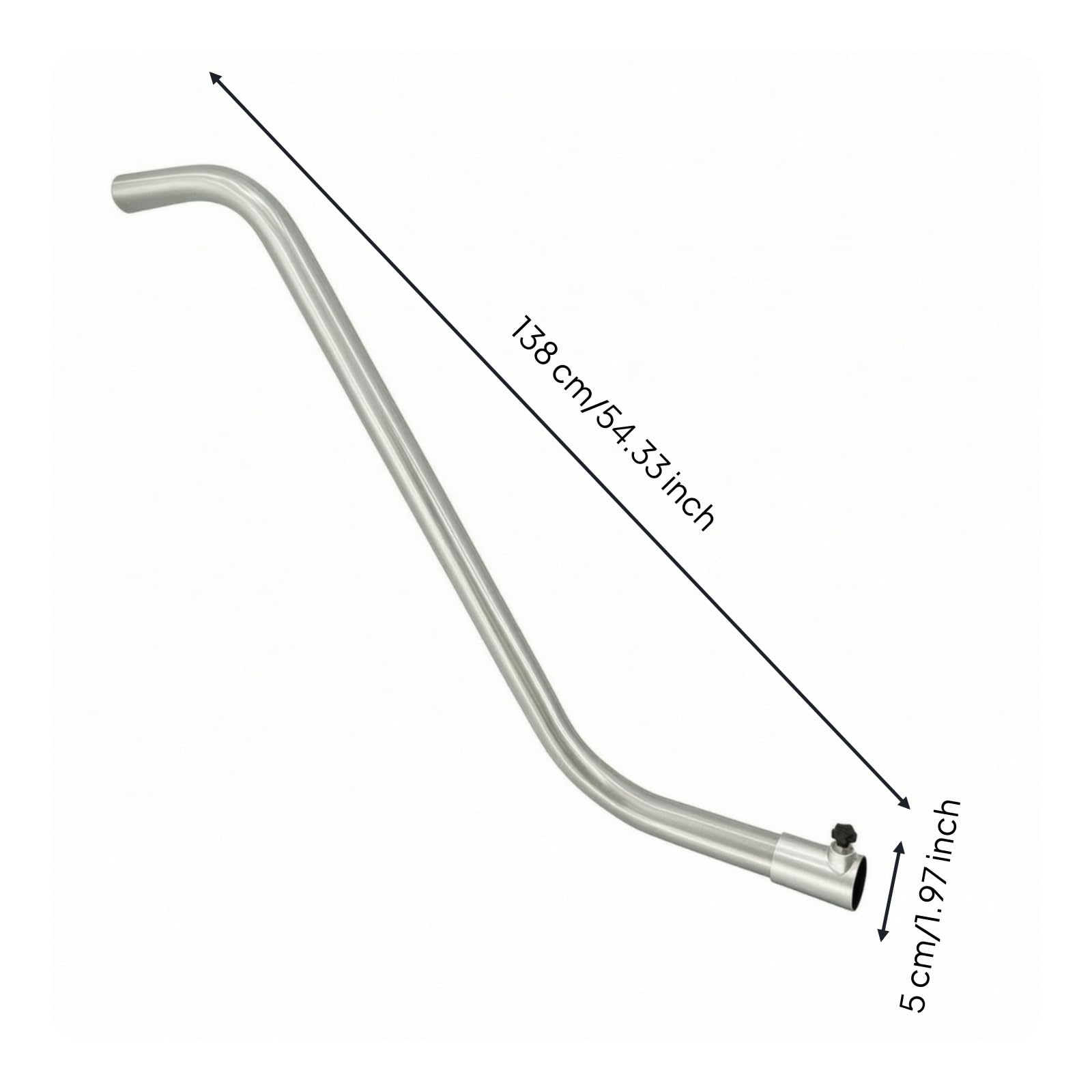 Gralara Buse d'Aspirateur Industrielle, Tube Coudé en Aluminium De 50 Mm De Diamètre, Longueur Totale D Environ 138 Cm