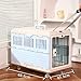 Kennel Small Dog Crate Foldable Made of PP Material Ventilation Design On All Four Sides Includes Shoulder Straps, Wheels, And Handle for Small Dogs and Cats Dog House(Blue,40.3 * 68.6 * 47.8cm)