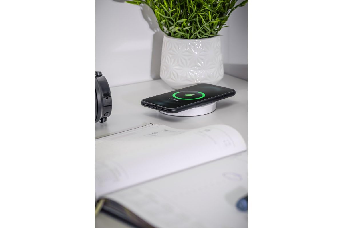 GTV Prise de table encastrable CAMINO 80 mm, 2 x français, USB-A+C, charge à induction 10 W, câble de 1,5 m, blanc - Solution parfaite pour les lieux de travail modernes