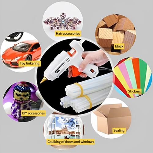 Image of 200 Count - Crystal Clear Hot Glue Sticks - Full Size, 5.9 inch x 0.27 inch, All-Purpose Glue for Crafting, Wood, Metal, Glass, Plastic, Fabric, Foam - Ideal for DIY, Scrapbooking & More