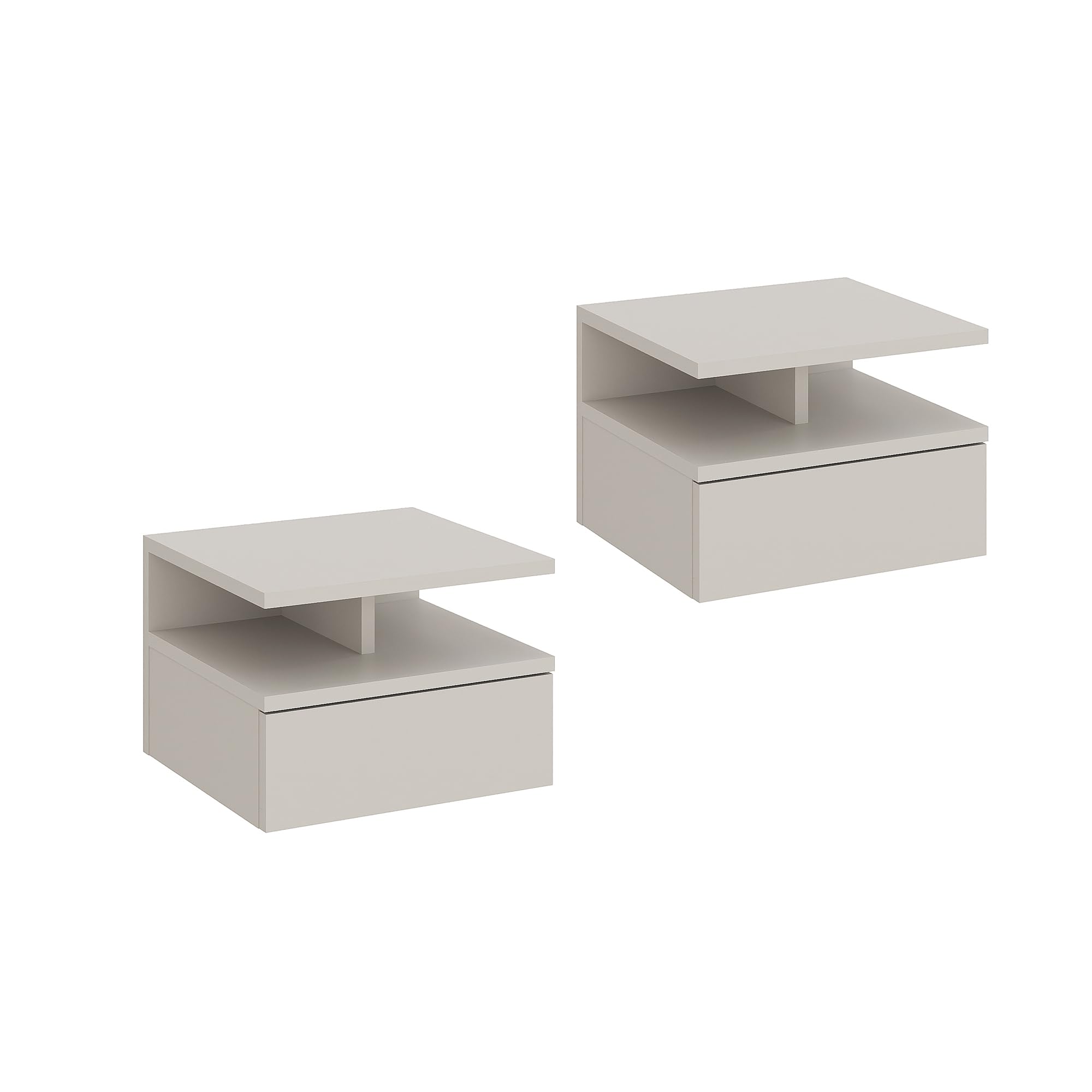 Komto Floating Bedside Table with Drawer, Wall Mounted Bedside Cabinet