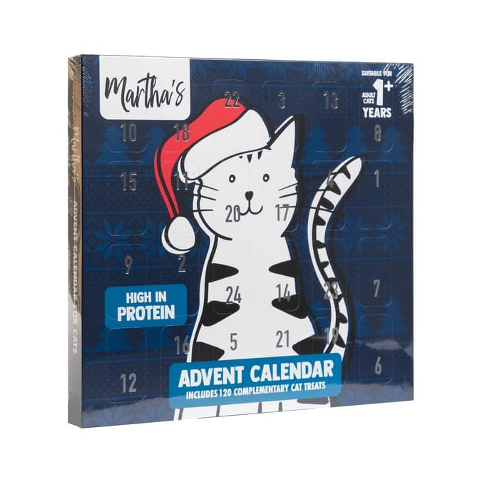 Christmas Xmas Cat Treat Martha's Advent Calendar For Cats 96g - 120 Cat Treats Suitable For Cats Over 1 Year