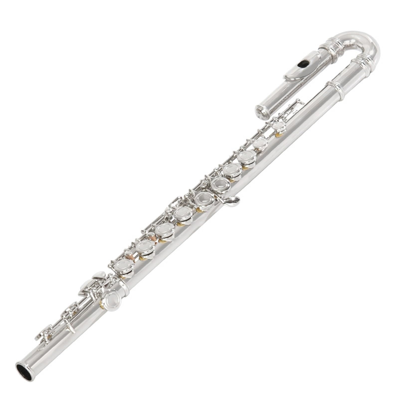 flauto traverso Flauto Curvo Placcato In Argento Flauto A Doppia Testa 16 Fori Tasto E Canzone C Coda Strumento Musicale Placcato In Argento
