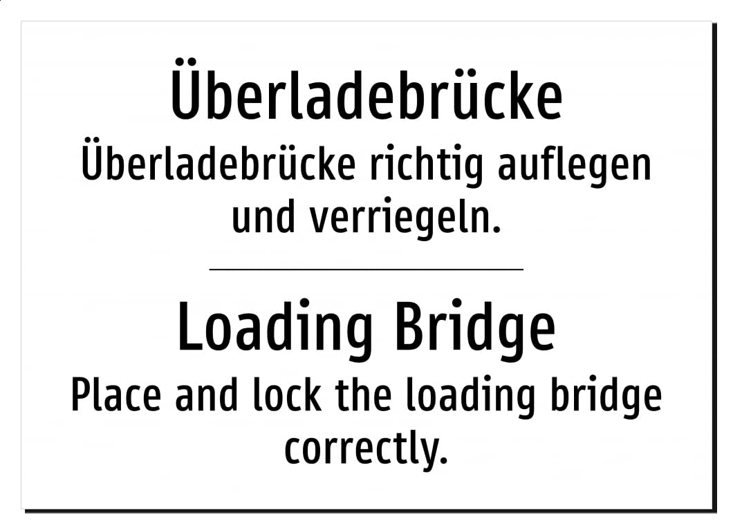 64877-DEEN-T-13 | Loading Bridge/Überladebrücke Schild Deutsch
