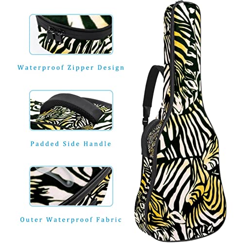 Housse de guitare imperméable Oxford avec bandoulière réglable – Motif zébré – Jaune/noir/blanc - Les Beatles, Paul McCartney, John Lennon, RIngo Starr, George Harrison Housse de guitare imperméable Oxford avec bandoulière réglable - Motif zébré - Jaune/noir/blanc – Image 5