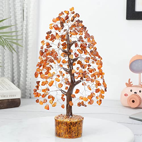 Image of ZAICUS Carnelian Crystal Tree of Life Gemstone Bonsai Gift