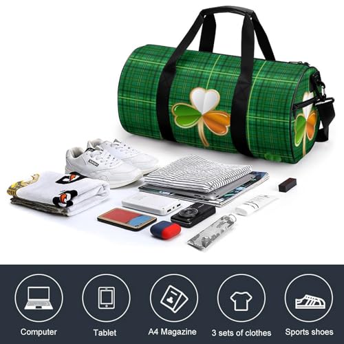 Sac de gym vert trèfle léger 45cm pour éviter l'encombrement - 4