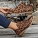 JITUUE Ankle Booties for Women,Women's Casual Dress Low Heeled Booties. V Cut Fashion Thick Heel Design Shoes(Leopard,US 8.5