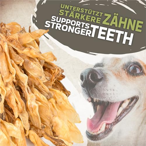 Lovely Dog | Kaninchenohren ohne Fell für Hunde 500g (ca. 35-45 Stück) | Natürliche Hasenohren Kauartikel ohne Haare | Luftgetrocknet, Hypoallergen, Getreidefrei | Kleine, mittlere & große Hunde