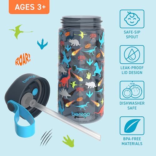 image for Bentgo Kids Water Bottle - Leak-Proof, Durable Tritan, BPA-Free 15 oz.
