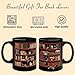 Library Bookshelf Coffee Mug Gifts for Book Lovers, Readers, Bookish, Birthday, Mothersday, Fathersday, Christmas Library Mug for Cat and Book Lover Black Coffee Mug 11Oz With Keychain