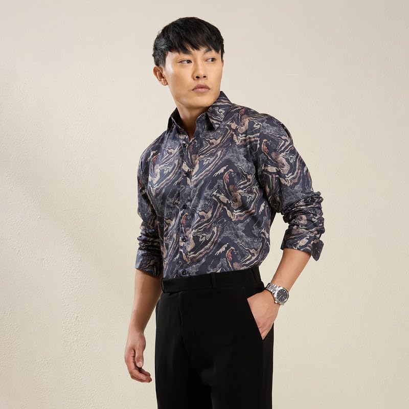 Image of MARK & ALBERT Men's Slim Fit Cotton Formal Shirt
