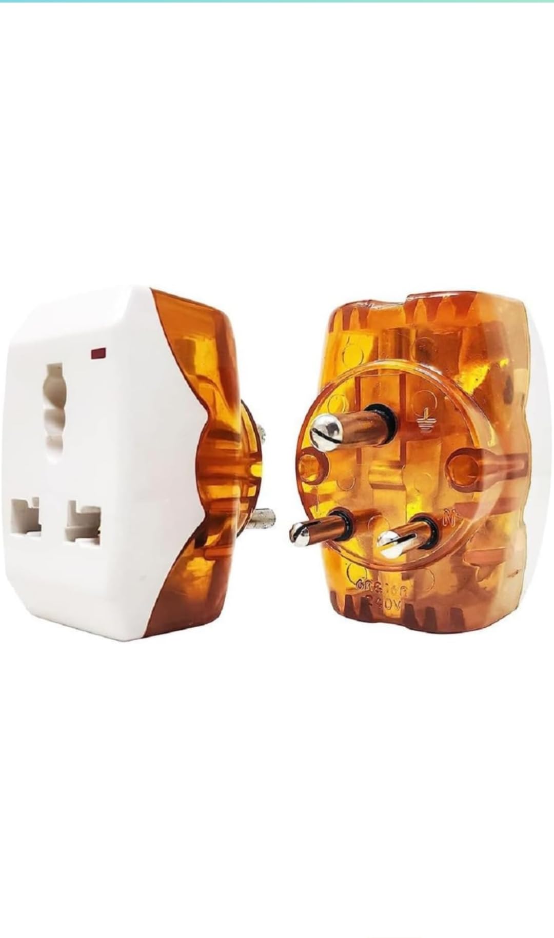 v&p traders Universal Travel Adapter, 240V 16A, Compact Lightweight, Multi-Device Compatible, White and Orange-picture-19