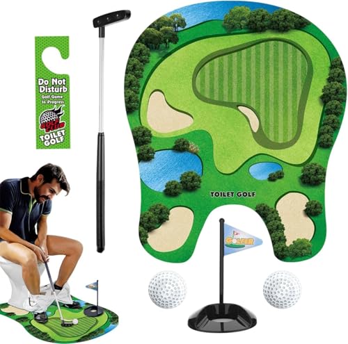 Novelty Place Toilet Golf Potty Game Set/White Elephant Gifts for Adults/Cadeaux Gag Pour adultes drôle//Mini Golf Toy Set Funny Gifts for Dad Grandpa Boyfriend Husband Him