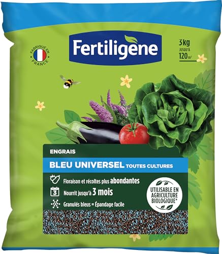 Engrais granulés bleu universel UAB 3 kg pour sauver les plantes jaunes et booster les récoltes