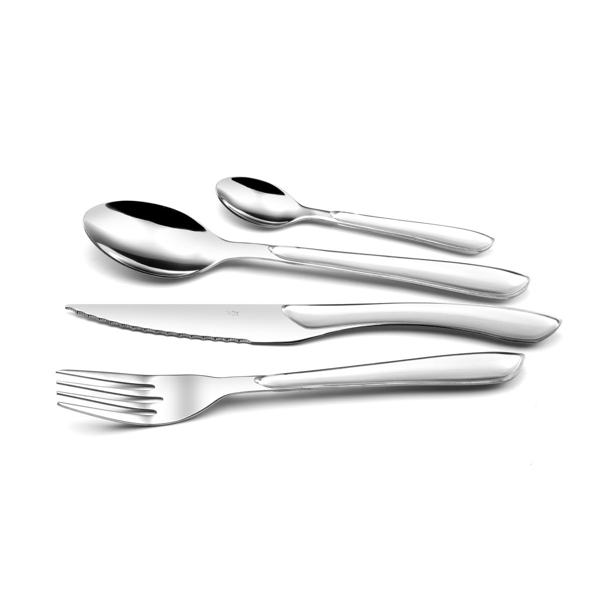Amefa ECLAT Besteck Set Weiß, 32-tlg., 8 Personen, Kunststoffgriff | rostfrei, spülmaschinenfest, für Camping, Picknick & Grillfeste, bunte Griffschalen, kratzfest, zeitlos elegant