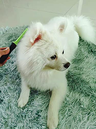 Kukerose Pet Grooming Comb, Long and Short Teeth Comb for Dogs & Cats, Smooth Stainless Steel with Non-Slip Grip Handle… - Image 7