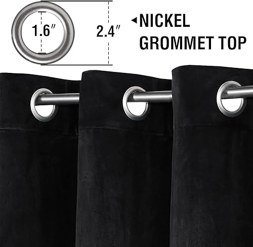 Miniatura 2 de H.VERSAILTEX - Cortinas de terciopelo para dormitorio, con oscurecimiento de habitación, súper suaves, lujosas, textura de terciopelo, paneles