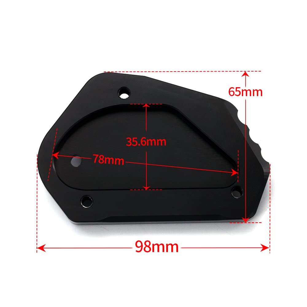 Modeer Per Suzuki V-Strom 650 650XT DL650 2004-2022 Moto CNC Supporto Piastra di estensione Cavalletto laterale Stand Pad vstrom 650 xt dl 650 vstrom650 accessorio (nero)