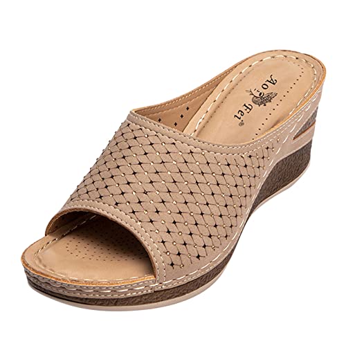 Sandalias Plataforma Mujer Con Cuña Verano Comodas Chanclas Tacon De Vestir Playa Casual Zapatos Elegantes Ortopédicas Flexibles Chancletas Piscina Flip Flops Antideslizantes Boda Senderismo Baratas