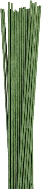 Culpitt 18 Gauge Dark Green Florist Wires, Paper Covered Wire For Cake Decorating, Sugar Flowers, Sprays - 36 cm x 20 Pack