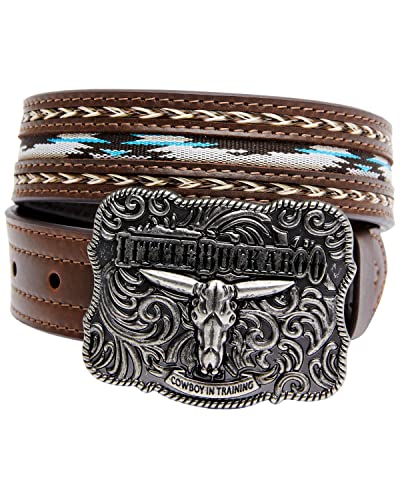 Cody James Boys' Lil Buckaroo Ribbon Belt Brown 28
